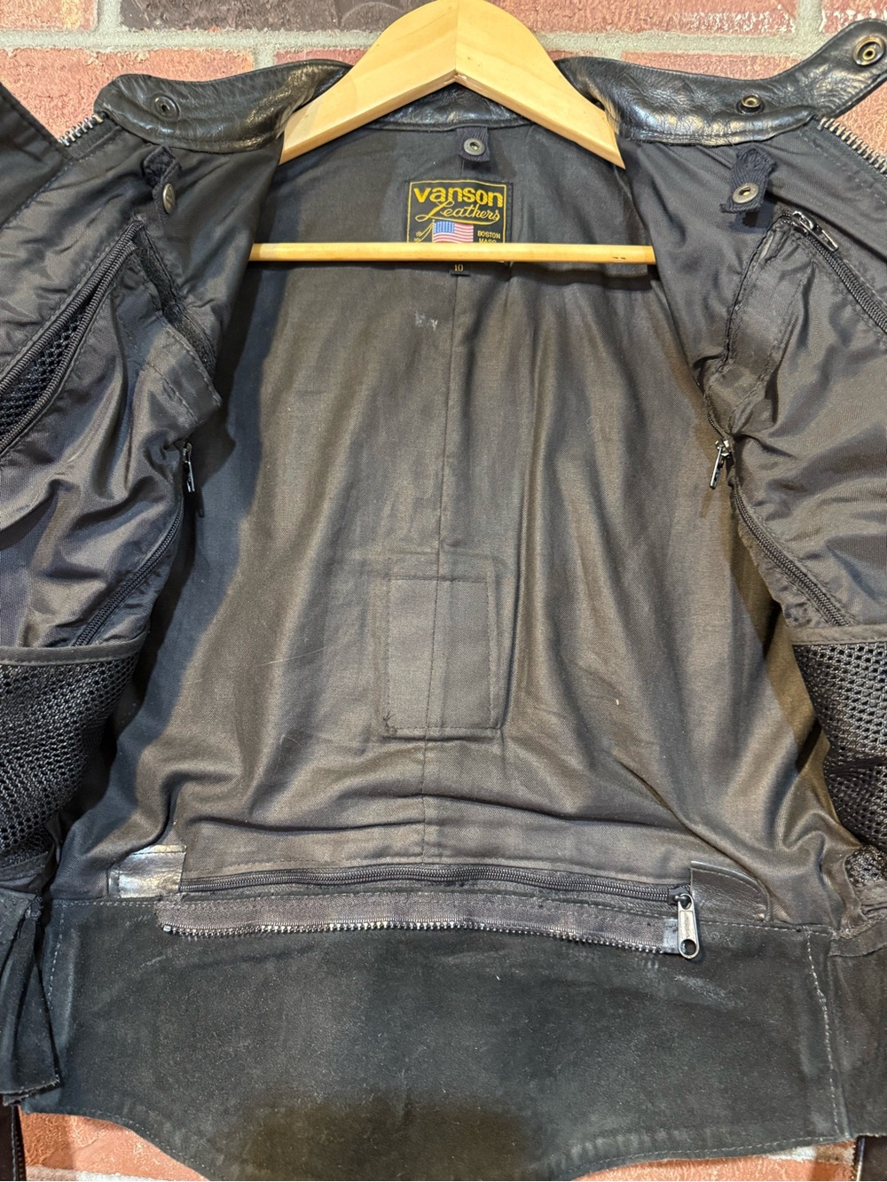 Vanson Cobra leather motorcycle vent jacket size 10 - Picture 12 of 13